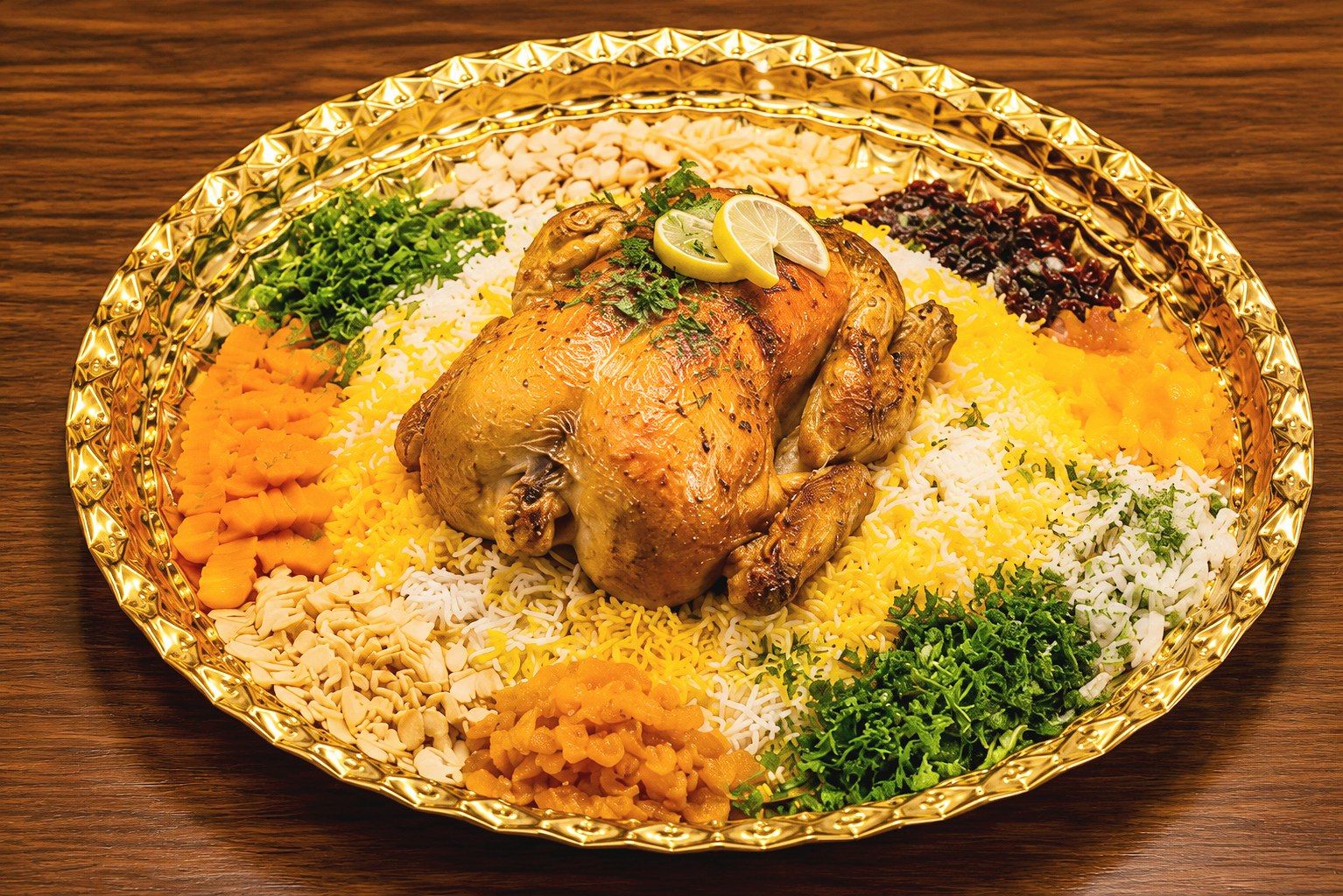 سینی استیل گرد کنگره طلایی قطر ۴۵
