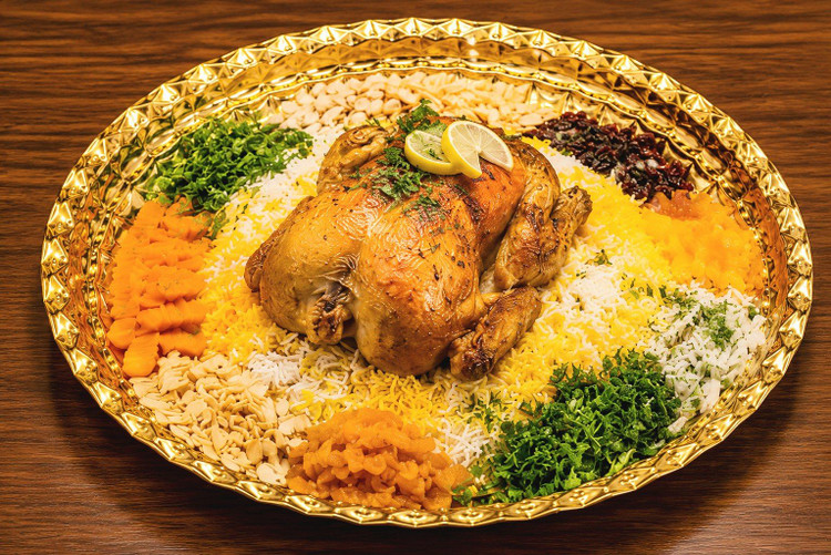 سینی استیل گرد کنگره طلایی قطر ۴۵