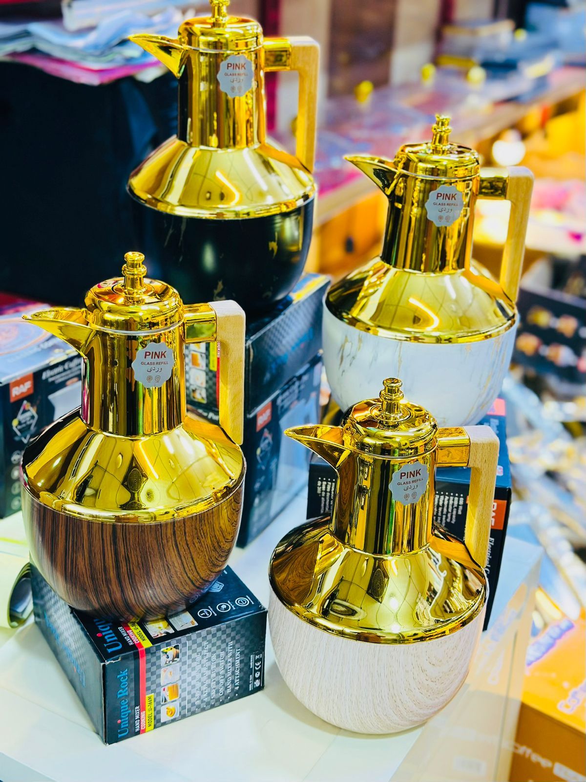 فلاسک دوقلو دسته چوبی وارداتی