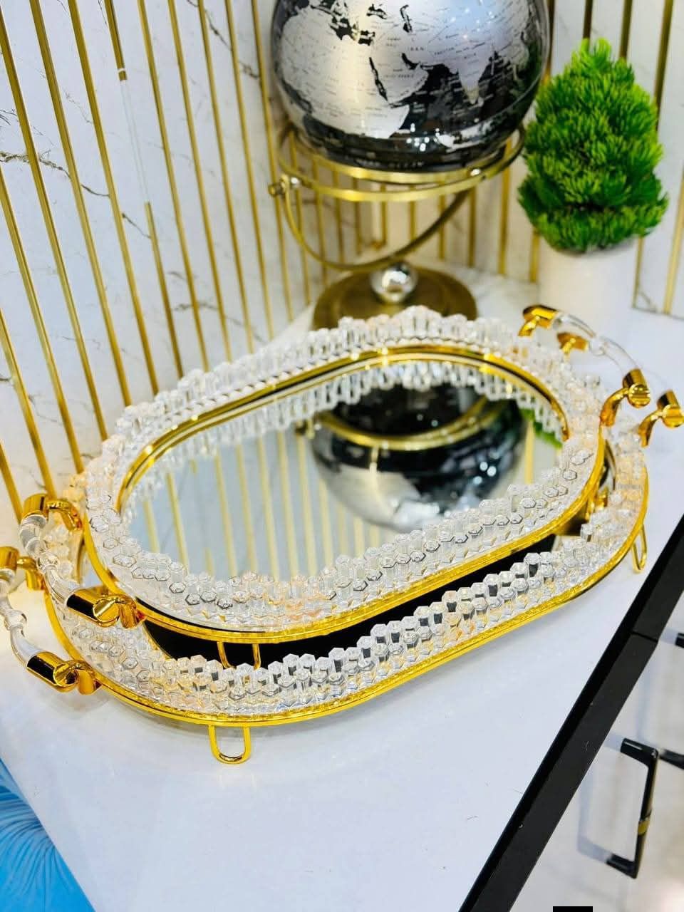 سینی کریستالی دوتیکه آینه ای
