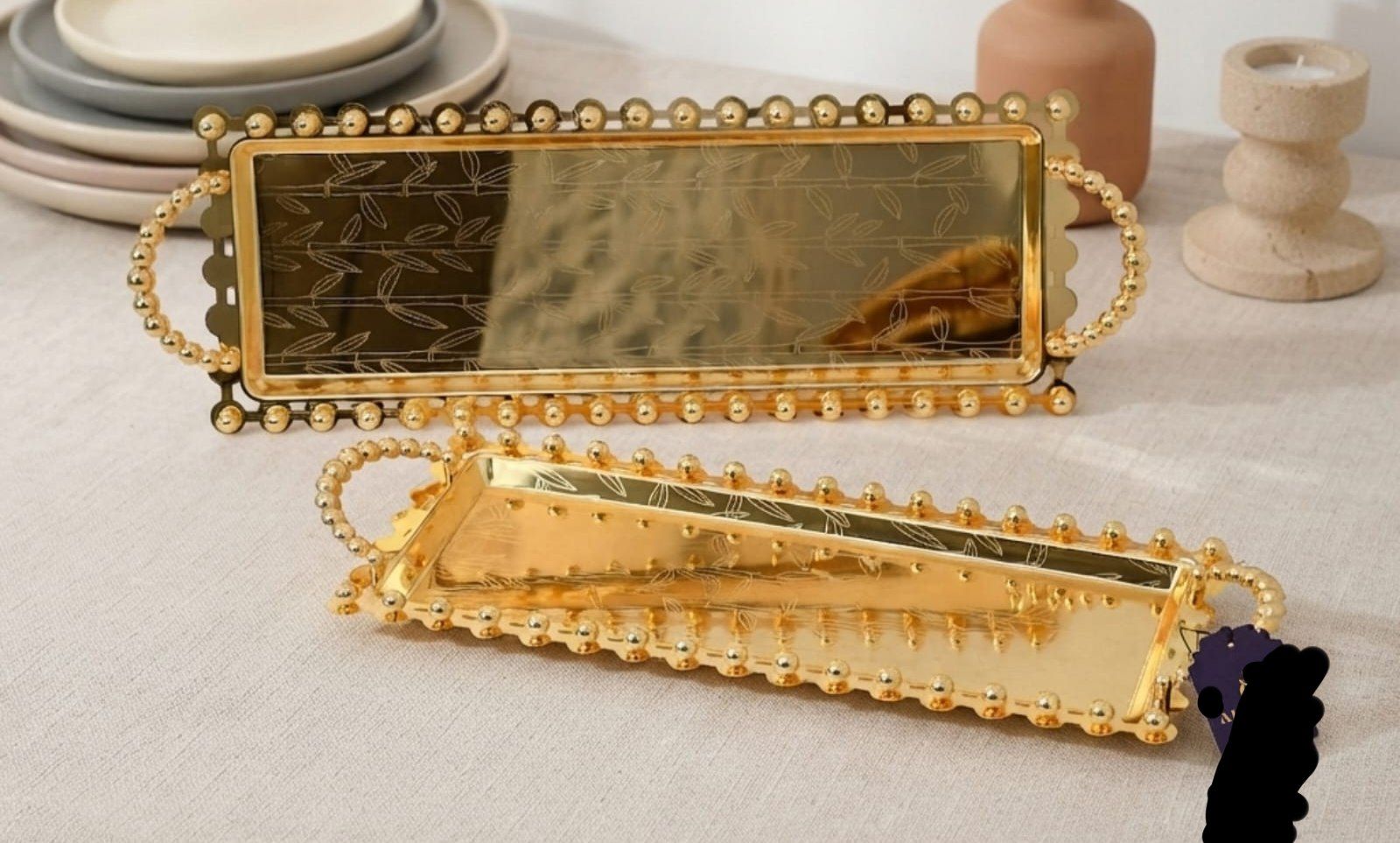 سینی دوتیکه سرو وارداتی طرح گندم مارک البارون