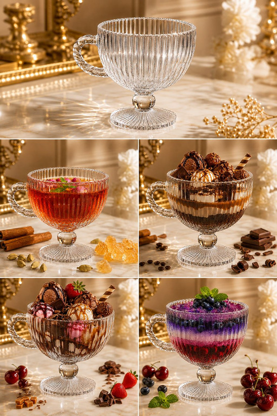 استکان بلور پایه دار 6 عددی